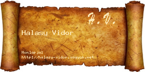 Halasy Vidor névjegykártya